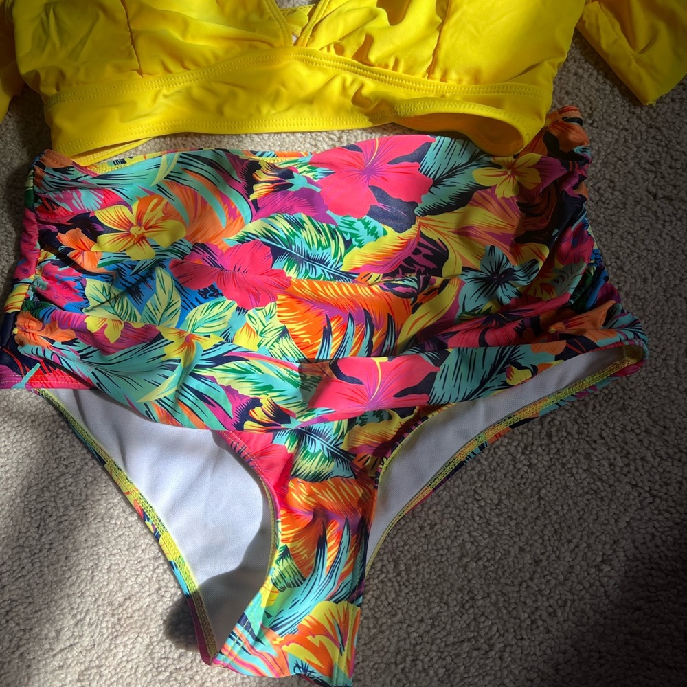 Vibrant Yellow Ruffle Bikini Set - Picture 2 of 8